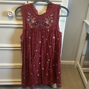 Red Floral Tank Top Dress